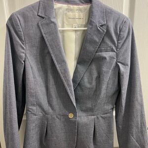 Banana Republic Gray and Blue Tailored Blazer